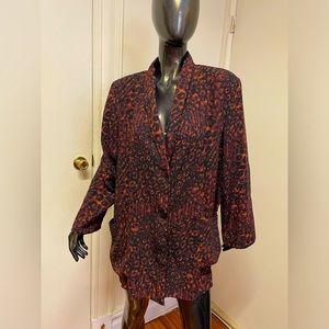 Vintage Kensington Square Lightweight cheetah Look Printed Blazer, size 12-14
